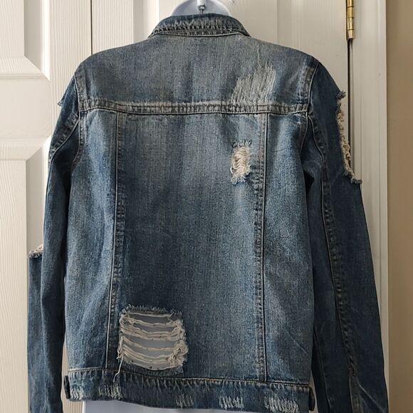 Highway  Jeans  super distressed trashed jean jacket - Picture 6 of 7